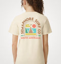Back of the natural Semaphore Surf Co. emblem tee with the full-colour Est. ’26 South Australia emblem