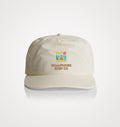 Natural surf cap with the colour Semaphore Surf Co. jetty icon and wordmark on the front
